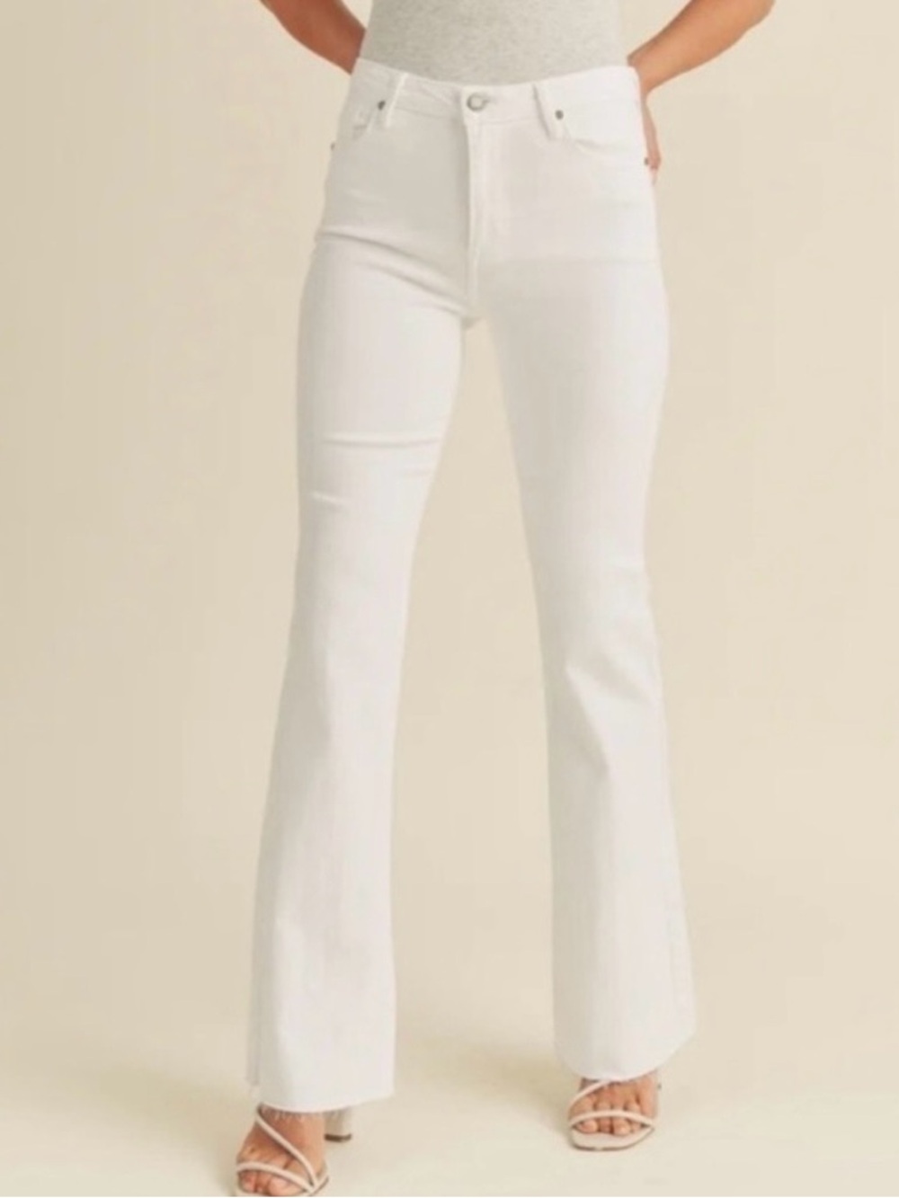 Just Black White High-Rise Flare Jeans